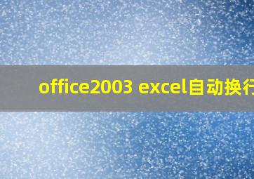 office2003 excel自动换行